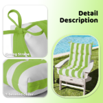 High Back Chair Cushions Set of 2, Waterproof Outdoor Rocking Chair Cushion with Ties, Rocking Chair Cushion for Outdoor Patio, Garden Porch - Image 3