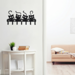 CIFbuy Creepy Black Cats Wall - Mounted Key Holder with 7 Hooks and Adorable Halloween Cat Designs - Ideal Spooky Home Decor.Utility Hooks-CIF BUY(TikTok/temu self-pickup orders) - Image 15