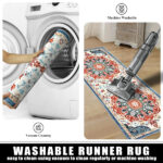 Kitchen Rugs Sets 3 Piece with Runner Non Slip Kitchen Mats for Floor Washable Runner Rug Kitchen Floor Mat Carpet for Hallway Laundry Room Door Office Sink - Image 5