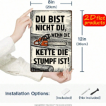 CIFbuy 1pc 2D Flat Unframed Metal Warning Sign, DU" BIST NICHT DU German Quote Wall Plaque, 7.87x11.81In Orange Chainsaw Decor, Wall Plaque, 7.87x11.81In Orange Chainsaw Decor, Rustproo Sign, DU BikTok, Sign, DU BikTok, t Self-pickup Logiopics - Image 3