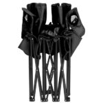 Portable Outdoor 2-Seat Folding Chair with Removable Sun Umbrella Black - Image 3