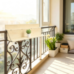 Hanging Balcony Table – Foldable Railing Bar, Fits up to 3.9 Inches, Space-Saving - Image 5