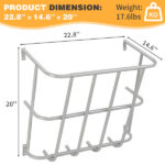 Large Capacity Hay Feeder, Heavy-Duty Steel Goat Hay Rack, 22.8" Long Wall Mounted Horse Hay Holder, Multiple Sided Feeding Rack for Sheep Farm Livestock Indoor Outdoor, Silver - Image 6