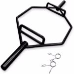 Black Hex Bar Solid Steel Sleeve 1000lbs Weight Capacity Trap Bar Deadlift Bar with Knurled Handles, for Bodybuilding Training, Squats, Deadlifts, Shrugs Power Pulls