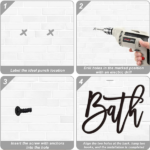 CIFbuy Modern Farmhouse Design Bath Sign: Bath Metal Word Wall Decor for Powder Rooms and Bathrooms. This Wall Sculpture Brings an Elegant and Timeless Appea(TikTok/temu self-pickup orders) - Image 5