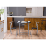 Same Code 67657426 PVC Breakfast Table (One Table and Two Chairs) Black - Image 33
