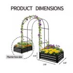 Raised Garden Bed with Arch Trellis, 2 Pack Metal Planter Boxes with Garden Arch, Outdoor Garden Planter for Climbing Plants Vegetables Flowers - Image 5