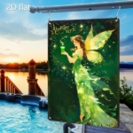 CIFbuy Vintage Fairy Metal Wall Decor 8x12 Inch, Magical Fairy With Cup Green & Golden Iron Sign, Heavy-Duty Whimsical Garden Ornament TikTok, TikTok, Self-pickup Logiopics - Image 5
