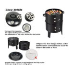 Outdoor double-layer grill, charcoal wood fired braising and smoking stove - Image 2