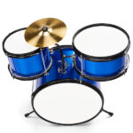 14"x10" 3-Pieces Junior Kids Drum Set Kit Pedal Drum Stick Wrench Drum Stool Dark blue - Image 4