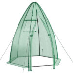 Hexagonal Mini Greenhouse with Zipper Door & Roll-Up Window, PE Cover Outdoor Plant House - Image 6