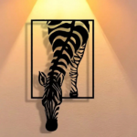 CIFbuy 1 pieces Ultra practical minimalist zebra metal wall art, handmade iron stripe decoration, modern black and white animal patterns, home office, co(TikTok/temu self-pickup orders) - Image 7