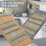 Three-piece kitchen rug set, non-slip and washable, abstract pattern kitchen hallway rug, soft and comfortable, suitable for sinks, floors, entrances, hallways and bathrooms. - Image 4