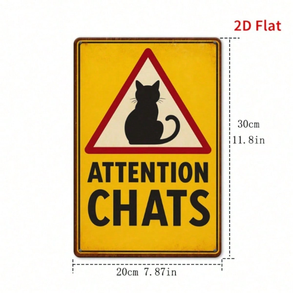 4d0587da-6a4a-4b23-b0af-236d511ab06a.png CIFbuy Retro Cat Metal Sign 2D Flat Yellow Black" Warning Sign, 7.87x11.81in Country Style Iron Art Wall Decor With Black Letters, Art Wall Decor With Black Letters, Durab Yellow Black WarikTok, Yellow Black WarikTok, t Self-pickup Logiopics - Image 1