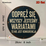 CIFbuy 1pc 8x8 Inch Round French Aluminum Sign, Vintage Decorative Wall Plaque, Funny Relax Everyone Is Crazy This Is Not A Competition TikTok, TikTok, que, Self-pickup Logiopics - Image 3