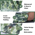 Outdoor Bench Cushion, 60 × 20 × 4 Inch, Tufted Waterproof Swing Cushion with Ties, for Patio Bench or Window Seat - Image 3