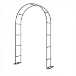 8 ft Black Steel Garden Arbor Trellis – Large Base Arch Stand for Backyard Garden & Wedding Entrance - Image 2