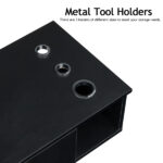 15cm E0 particleboard with hemp surface, two draws and three holes with lock, salon cabinet, black - Image 12