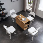 Old Code 33292149 4pcs Elegant Foldable Iron & PVC Chairs for Convention & Exhibition White - Image 30