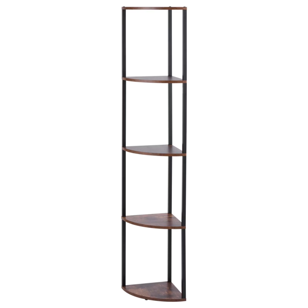 5-Tier Corner Shelf with LED Lighting, 64" Tall Display Unit with Adjustable Multi-Color Lights Controlled by Remote or App for Bedroom, Living Room, or Office