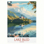 CIFbuy 1pc Lake Bled Slovenia Metal Tin Sign, Retro Travel Poster Wall Art, Scenery Decorative Iron Plaque For Home Garden Decor TikTok, TikTok, Self-pickup Logiopics - Image 8
