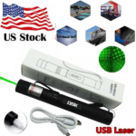 USB Rechargeable 532nm Green Laser Pointer Pen Astronomy Star Beam Lazer W/ USB cable(US Logistics For USPS/DHL/Fedex/UPS. No designated logistics accepted TK/TMEU only For self-pickup