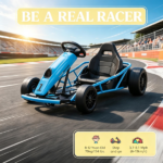 Blue 24V High-Speed Electric Drift Go Kart: Kids Ride-On Racing Vehicle with 2 Speeds for 8-12 Years Old - Image 6