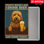 CIFbuy Retro Chic 2D Flat Iron Wall Art, Funny Poodle Drinking Beer Sign, That's What I Do I Know Things Quote, 8x12 Inch Decor TikTok, TikTok, s What I Do I Know Things Quote Self-pickup Logiopics - Image 8