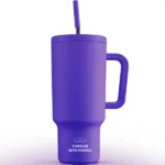Portable Insulated Cup with Built-in Lipstick Mirror - Lipstick Tumbler 160mL dustypink - Image 20