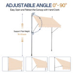 78.7"D x 47.2"W x(78.7 -118.1)"H Retractable Awning Khaki - Image 10