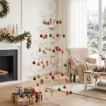 6ft White PVC Metal Artificial Christmas Tree with Snowflake Topper, No Extra Ornaments, Daily Decor Tree - Image 6