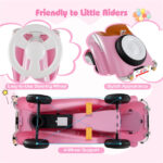 Kids Ride On Sliding Car, Foot-to-Floor Toy with LED Lights & Horn (Pink 19-36 Months) - Image 9