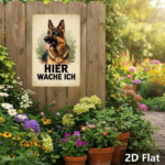CIFbuy Vintage German Shepherd Metal Sign HIER WACHE ICH Retro Dog Wall Art Classic Animal Illustration 2D Flat Home Decor 1pc TikTok, TikTok, c Self-pickup Logiopics - Image 4