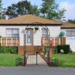 198.5*50*219cm Courtyard Arc Top With Door With Planting Frame Iron Art Iron Arch Black - Image 9