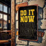 CIFbuy Vintage Tin Sign DO IT NOW Inspirational Slogan 2D Flat Metal Wall Art, Waterproof Rustproof Durable Home Decor, 8x12 Inch TikTok, TikTok, h Self-pickup Logiopics - Image 5