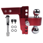 Adjustable Red Trailer Hitch Fits 2" Receiver 6" Drop Solid Tube Hitch 12500 LBS - Image 4