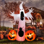 Replace 32359895 11.8 FT Halloween Inflatables Ghost Spider Pumpkin Outdoor Decorations, Scary Halloween Giant Blow up Ghost Decorations for Holiday Party Front Yard Lawn Garden Decor - Image 14