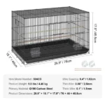 30" Bird Enclosure, Durable Metal Cage for Small Parrots, Budgies, Lovebirds, and Canaries, Includes Mobile Stand and Tray (Shipment from Walmart) - Image 2