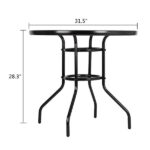 Outdoor Dining Table Round Toughened Glass Table Yard Garden Glass Table SAME AS 93152635 - Image 3