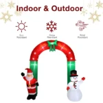 8ft with Santa Snowman 7 Lights Inflatable Festive Arch Decoration - Image 15