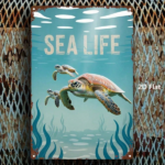 CIFbuy 1pc 2D Metal Sea Turtle Wall Decor, 8x12 Inch Marine Life Tin Sign, Square Iron Hanging Art Poster For Home Bar Cafe Room Decora TikTok, TikTok, Square Self-pickup Logiopics - Image 3