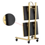 Gold 2 Tier Beauty Salon SPA Rolling Cart w/Double Storage Tray Stainless Steel - Image 6