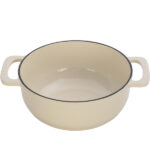 Cast iron 6QT cooking pot - ceramic white - comes with two silicone gloves - Enamel pot - Image 3