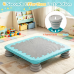 25.5 Inch Kids Mini Trampoline with Non-Slip EVA Jumping Surface, Rounded Edge PU Foam Foot Pads Compact Indoor Outdoor Balance Bounce Toy for Toddlers Ages 3+ Blue - Image 8
