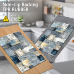 Three-piece kitchen rug set, non-slip and washable, abstract pattern kitchen hallway rug, soft and comfortable, suitable for sinks, floors, entrances, hallways and bathrooms. - Image 4