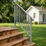 Silver Outdoor 3-Step Iron Handrail - Image 12