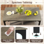 4-Piece Dining Table Set with Bench & 2 Stools, Space-Saving Nested Design, Oak - Image 7