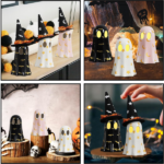 Halloween Decor Indoor, Set of 3 Ceramic Ghosts with Witch Hats, Cute Spooky Ghost Figurines for Mantel, Shelf & Tabletop Decor, Halloween Decorations - Image 7