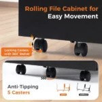 2-Drawer Rolling File Cabinet with Lockable Wheels, Printer Stand with Storage for Home Office (Shipment from Walmart) - Image 3