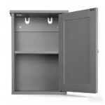 Gray P2 MDF painted finish, 34.6*20*50cm, single door with one shelf, bathroom vanity - Image 13